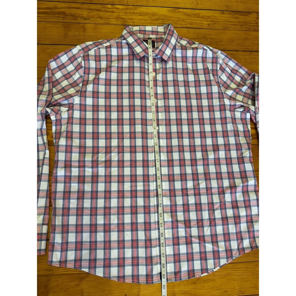 UNTUCKit Tour De Paz Plaid Shirt Long Sleeve Button Up Nylon Blend Men's XL - Picture 9 of 11